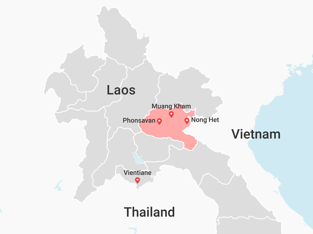 Northern part of Laos with the Xieng Khouang province